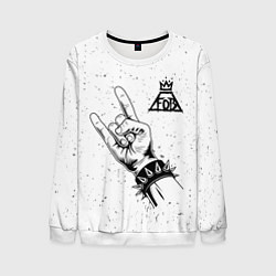 Свитшот мужской Fall Out Boy и рок символ, цвет: 3D-белый