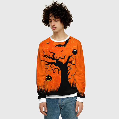 Мужской свитшот Мрачное дерево / 3D-Белый – фото 3