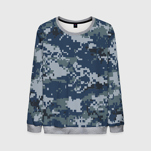 Мужской свитшот Камуфляж Росгвардия цифра / 3D-Меланж – фото 1