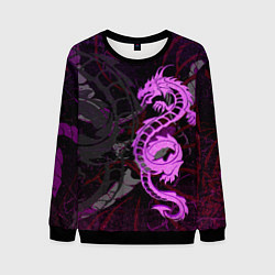 Мужской свитшот Неоновый дракон purple dragon