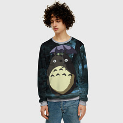 Свитшот мужской Totoro in rain forest, цвет: 3D-меланж — фото 2