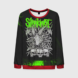 Свитшот мужской Slipknot green logo, цвет: 3D-красный