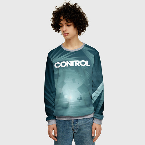 Мужской свитшот Аномалия в бюро / 3D-Меланж – фото 3