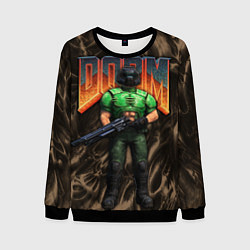 Свитшот мужской DOS DOOM - Doomguy, цвет: 3D-черный