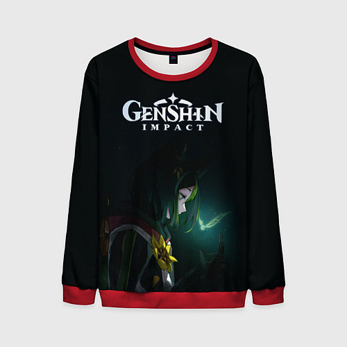 Мужской свитшот Геншин - Тигнари / 3D-Красный – фото 1