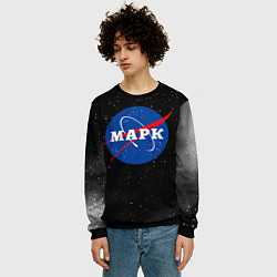 Свитшот мужской Марк Наса космос, цвет: 3D-черный — фото 2