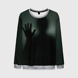 Свитшот мужской Хэллоуин - тень призрака, цвет: 3D-меланж