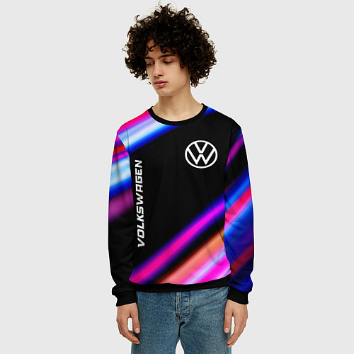Мужской свитшот Volkswagen speed lights / 3D-Черный – фото 3