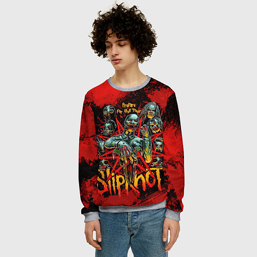 Мужской свитшот Slipknot red satan / 3D-Меланж – фото 3