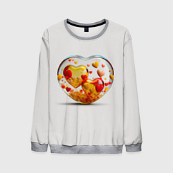 Свитшот мужской Влюблённые сердца - сувенир, цвет: 3D-меланж