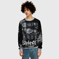 Свитшот мужской Slipknot black & white style, цвет: 3D-меланж — фото 2