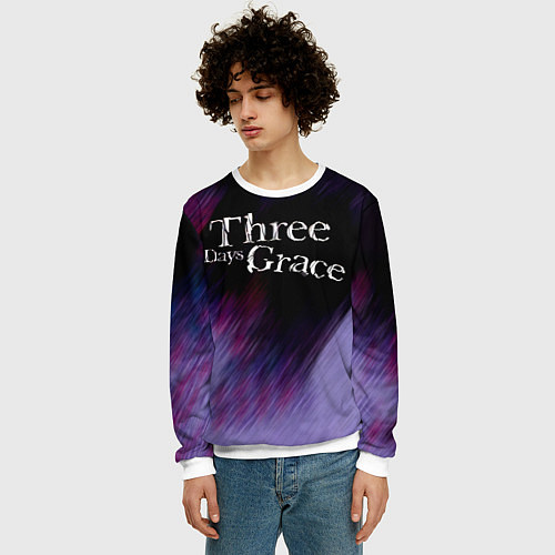 Мужской свитшот Three Days Grace lilac / 3D-Белый – фото 3