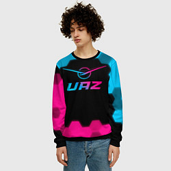 Свитшот мужской UAZ - neon gradient, цвет: 3D-черный — фото 2