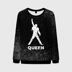 Свитшот мужской Queen с потертостями на темном фоне, цвет: 3D-черный