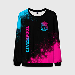 Мужской свитшот Liverpool - neon gradient: надпись, символ