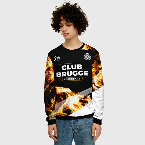 Мужской свитшот Club Brugge legendary sport fire / 3D-Черный – фото 3