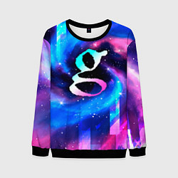 Свитшот мужской Garbage неоновый космос, цвет: 3D-черный