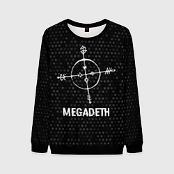Свитшот мужской Megadeth glitch на темном фоне, цвет: 3D-черный