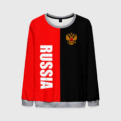 Свитшот мужской Россия: Черно-красный, цвет: 3D-меланж