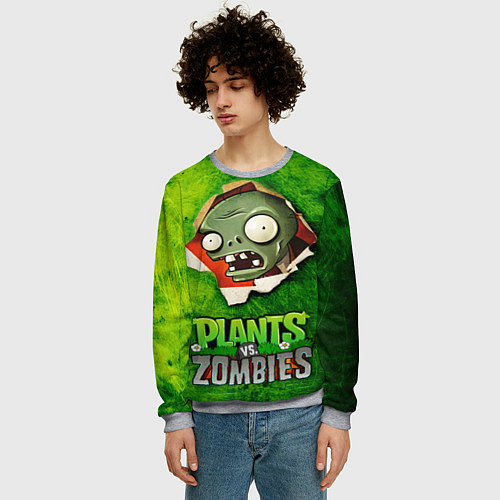 Мужской свитшот Green zombie / 3D-Меланж – фото 3