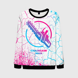 Свитшот мужской Chainsaw Man neon gradient style, цвет: 3D-черный