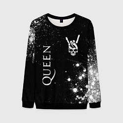 Мужской свитшот Queen и рок символ на темном фоне