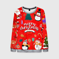 Свитшот мужской Merry christmas art, цвет: 3D-меланж