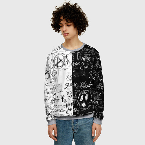 Мужской свитшот Dead inside mood ZXC / 3D-Меланж – фото 3