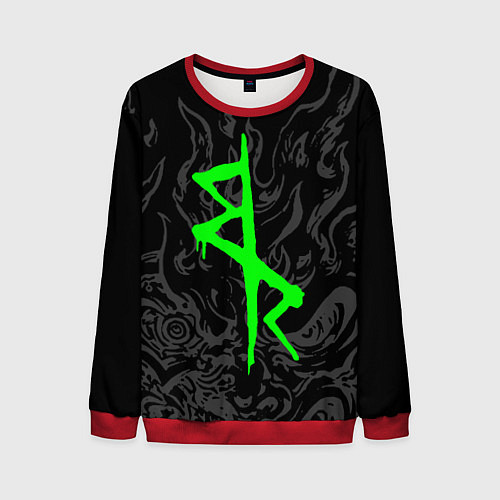 Мужской свитшот Логотип Cyberpunk: Edgerunners - Дэвид / 3D-Красный – фото 1