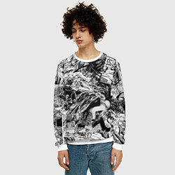Свитшот мужской Человек бензопила манга страницы, цвет: 3D-белый — фото 2