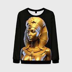 Свитшот мужской Нейросеть - золотая египетская богиня, цвет: 3D-черный