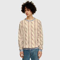 Свитшот мужской Светлый вязаный свитер, цвет: 3D-меланж — фото 2