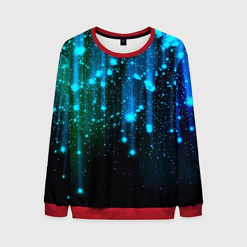 Мужской свитшот Space - starfall / 3D-Красный – фото 1