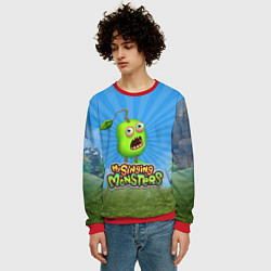 Свитшот мужской My Singin Monsters - Зерномех, цвет: 3D-красный — фото 2
