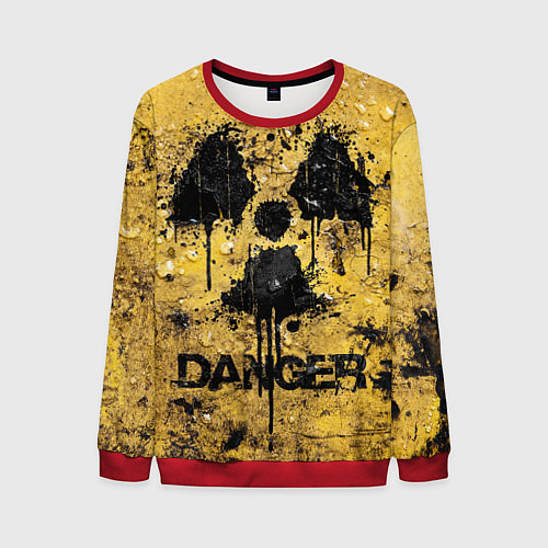 Мужской свитшот Danger radiation / 3D-Красный – фото 1