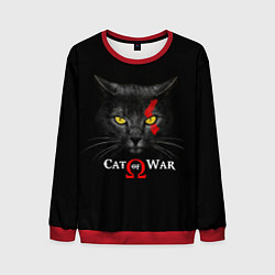 Свитшот мужской Cat of war collab, цвет: 3D-красный