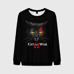 Свитшот мужской Cat of war collab, цвет: 3D-черный
