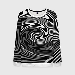 Свитшот мужской Black and white abstract pattern, цвет: 3D-белый