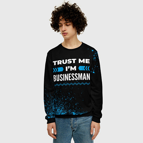 Мужской свитшот Trust me Im businessman dark / 3D-Черный – фото 3