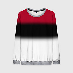 Свитшот мужской Размытый полосатый узор черный красный белый, цвет: 3D-меланж