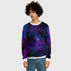Свитшот мужской Космос с галактиками, цвет: 3D-белый — фото 2