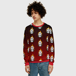 Свитшот мужской Горящие черепушки, цвет: 3D-красный — фото 2