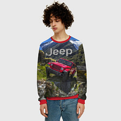 Свитшот мужской Chrysler Jeep Wrangler Rubicon - горы, цвет: 3D-красный — фото 2