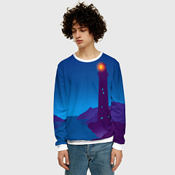 Свитшот мужской Маяк в ночи, цвет: 3D-белый — фото 2