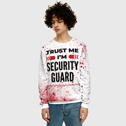 Свитшот мужской Trust me Im security guard white, цвет: 3D-белый — фото 2