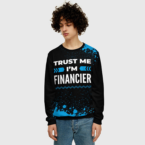 Мужской свитшот Trust me Im financier dark / 3D-Черный – фото 3