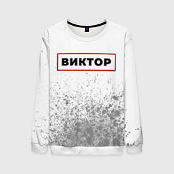Свитшот мужской Виктор - в красной рамке на светлом, цвет: 3D-белый