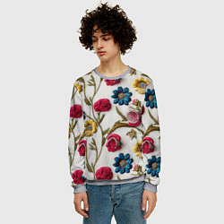 Свитшот мужской Эффект вышивка летний узор, цвет: 3D-меланж — фото 2
