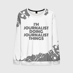 Свитшот мужской Im doing journalist things: на светлом, цвет: 3D-белый
