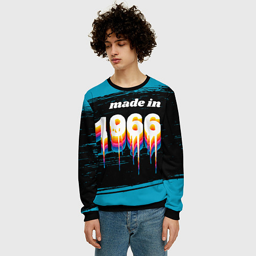 Мужской свитшот Made in 1966: liquid art / 3D-Черный – фото 3